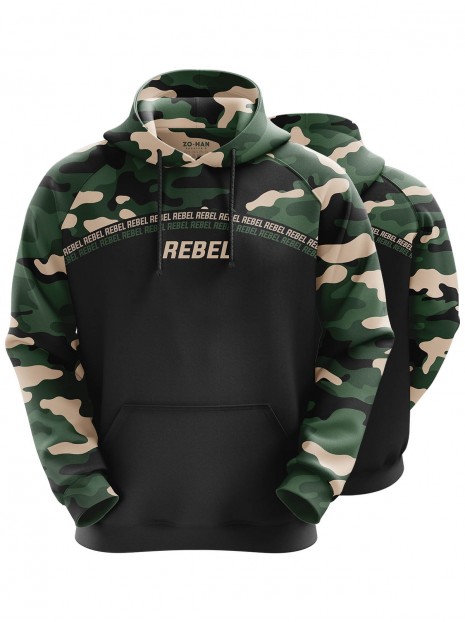 Rebel Camo Black Hoodie