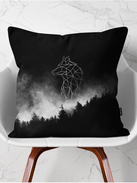 Throw Pillow Silver Wolf