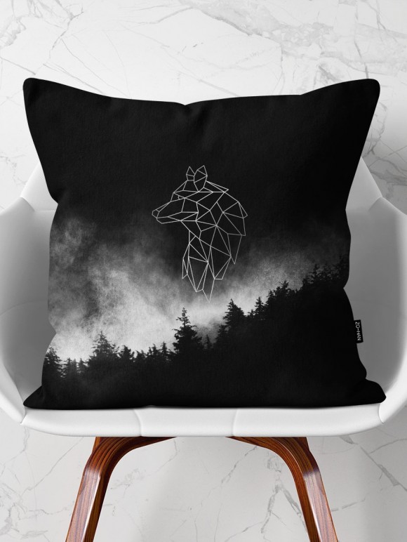 Throw Pillow Silver Wolf