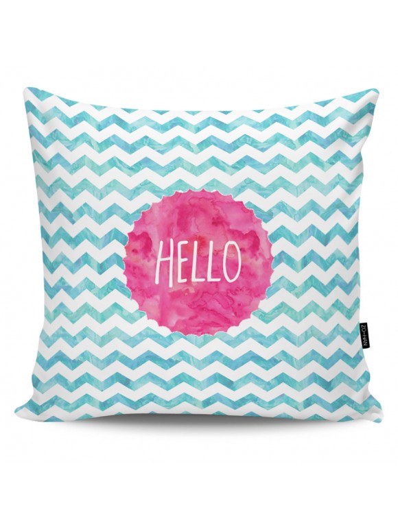 Throw Pillow Hello