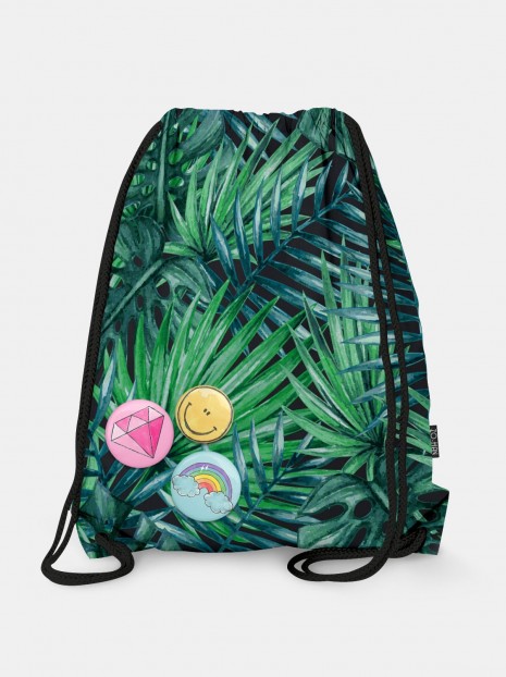 Dark Palm Leaves Bag