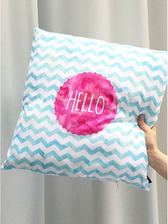 Throw Pillow Hello