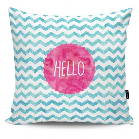 Throw Pillow Hello