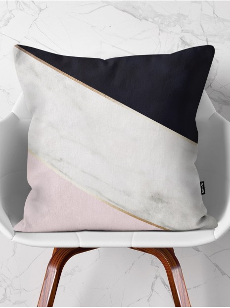 Throw Pillow White Marble Mix