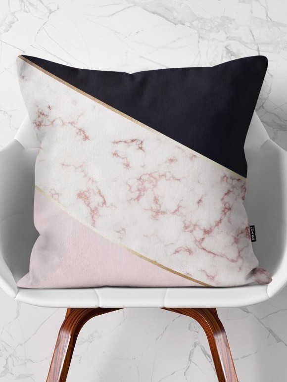 Throw Pillow Rose Marble Mix