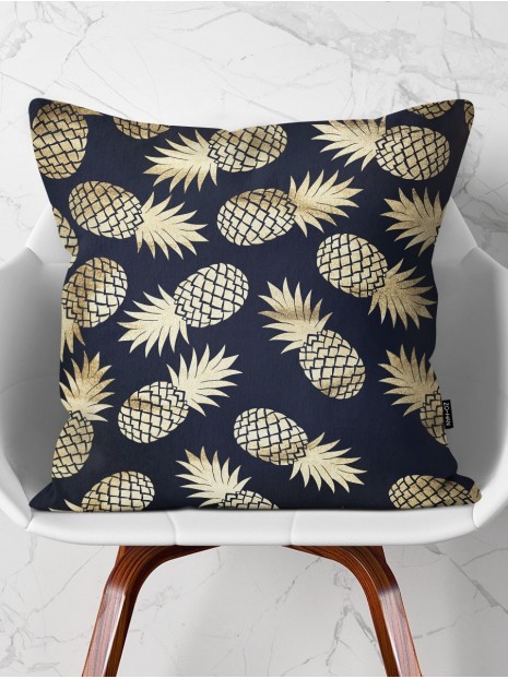 Throw Pillow Golden Pineapples