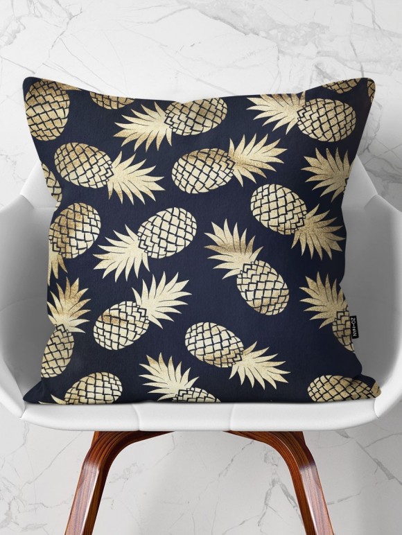 Throw Pillow Golden Pineapples